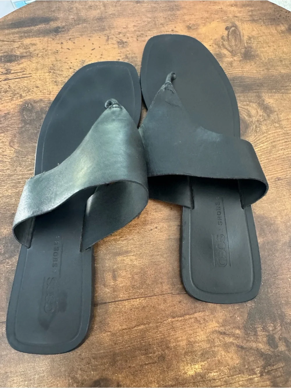 ASOS Black Leather Women’s Thong Sandals